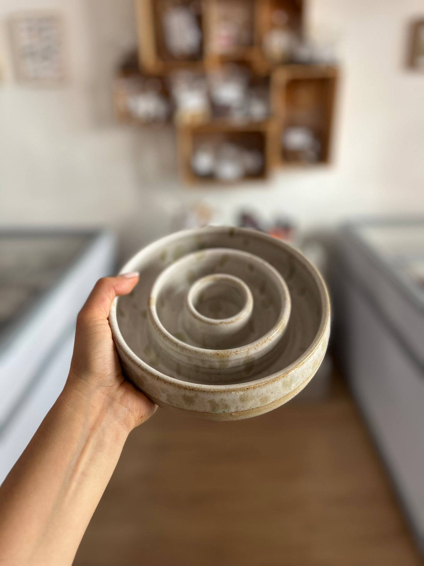 Ciotole slowfeed cerchi in ceramica